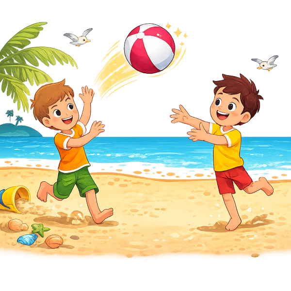 throwing a beach ball